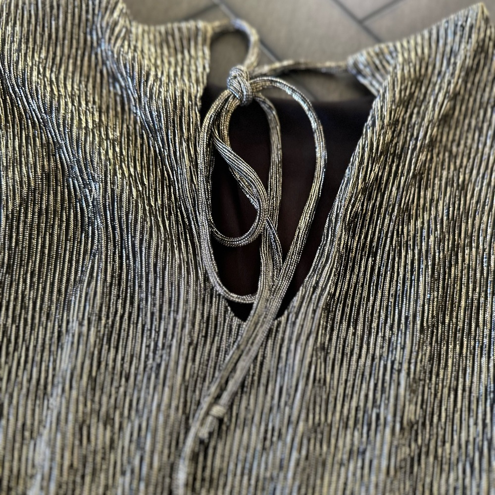 5 for $20 Deal- Xhilaration Gold Vintage Look Shimmer Dress- Size XS - Picture 6 of 7
